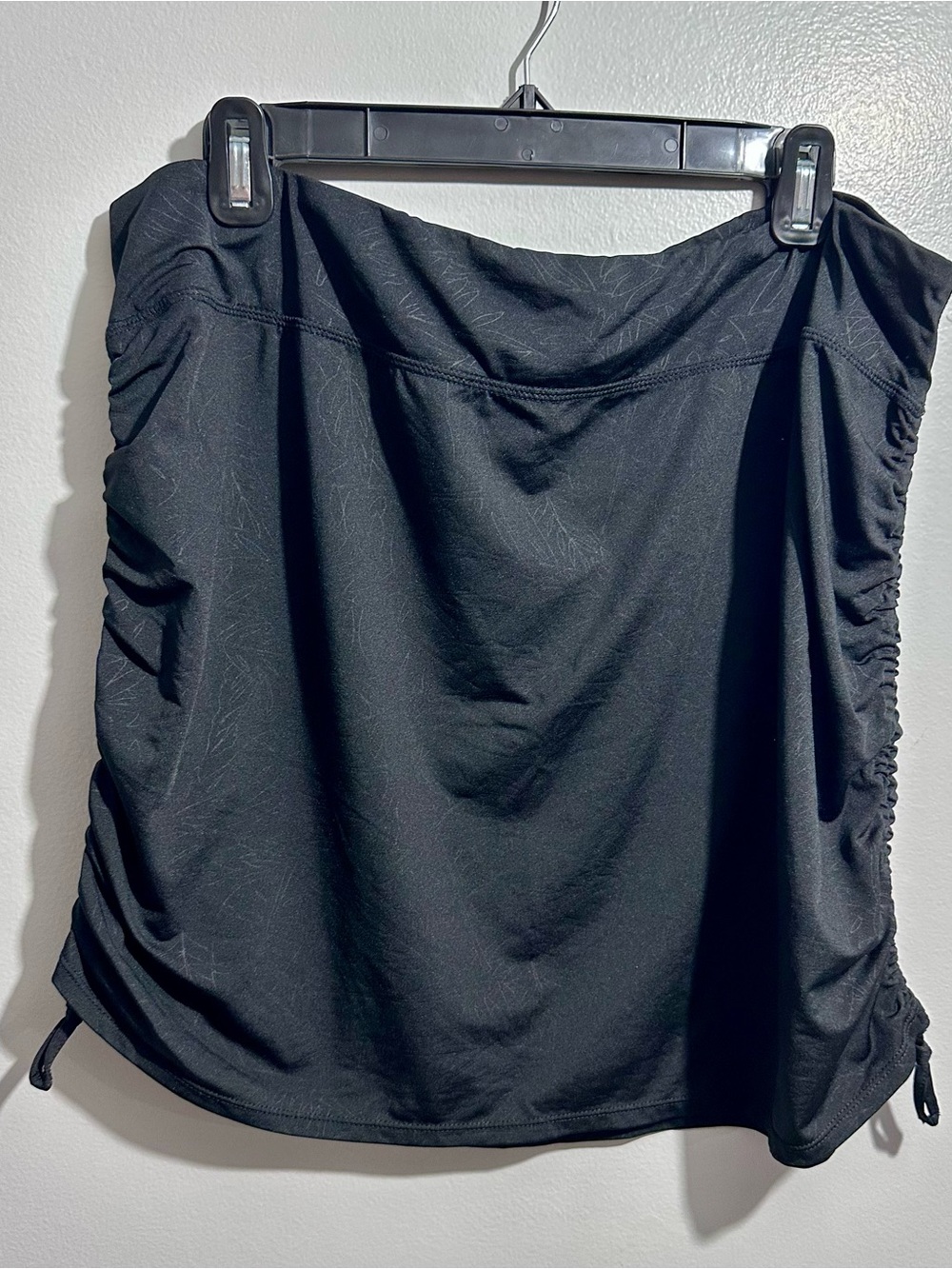 Reel Legends Black Ruched Mini Skirt Size XL (1359)